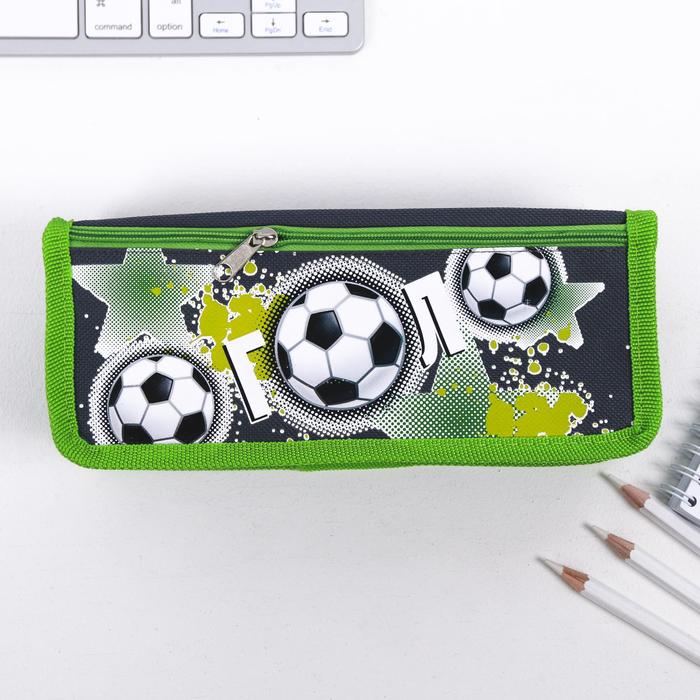 фото Пенал мягкий, 2 отделения, 80 х 210 х 40 мм, объёмный "гол" calligrata