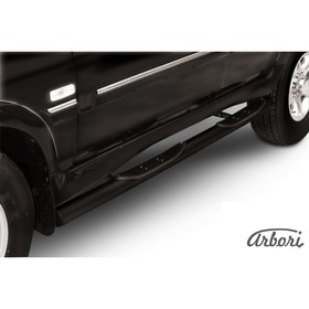 Защита штатных порогов Arbori d76 с проступями черная ТАГАЗ ROAD PARTNER 2008-
Защита штатных порогов Arbori d76 с проступями черная ТАГАЗ ROAD PARTNER 2008-