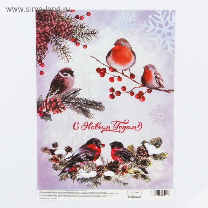 Декупажная карта «Птицы», 29,7 × 21 см,
Декупажная карта «Птицы», 29,7 × 21 см,