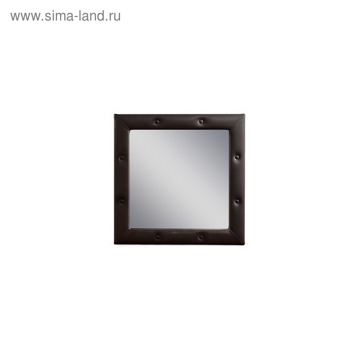 фото Зеркало «алеро» квадратное, 85,5 х 85,5 см, экокожа, цвет коричневый архитектория