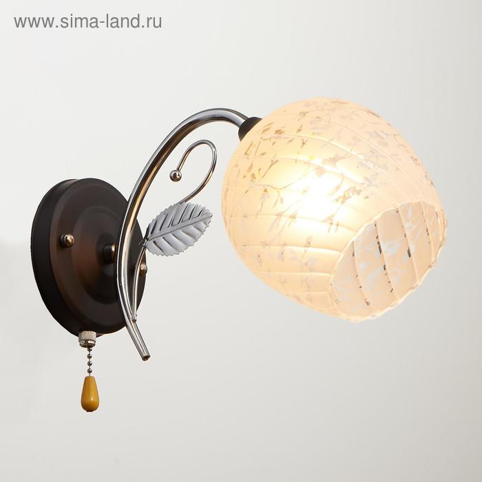 фото Бра "изабелл" 1x40вт e27 хром/черный 22x27x16см verner lighting