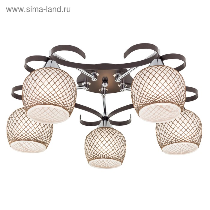 Люстра "Ариста" 5x75Вт E27 венге, хром 53,5x52x22см
Люстра "Ариста" 5x75Вт E27 венге, хром 53,5x52x22см