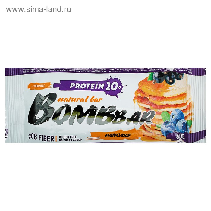 Протеиновый батончик BOMBBAR, смородиново-черничный панкейк, 60 г
Протеиновый батончик BOMBBAR, смородиново-черничный панкейк, 60 г