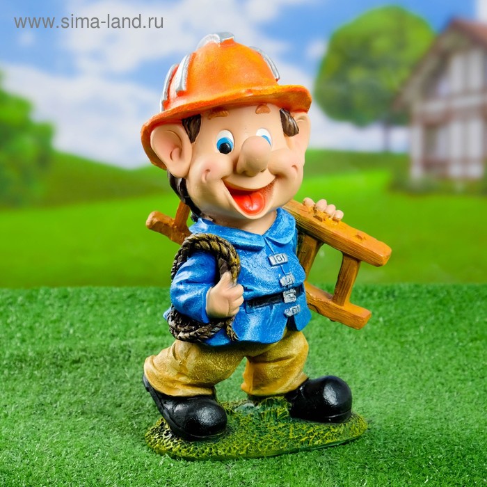 Садовая фигура "Гномик пожарник с лестницей"
Садовая фигура "Гномик пожарник с лестницей"
