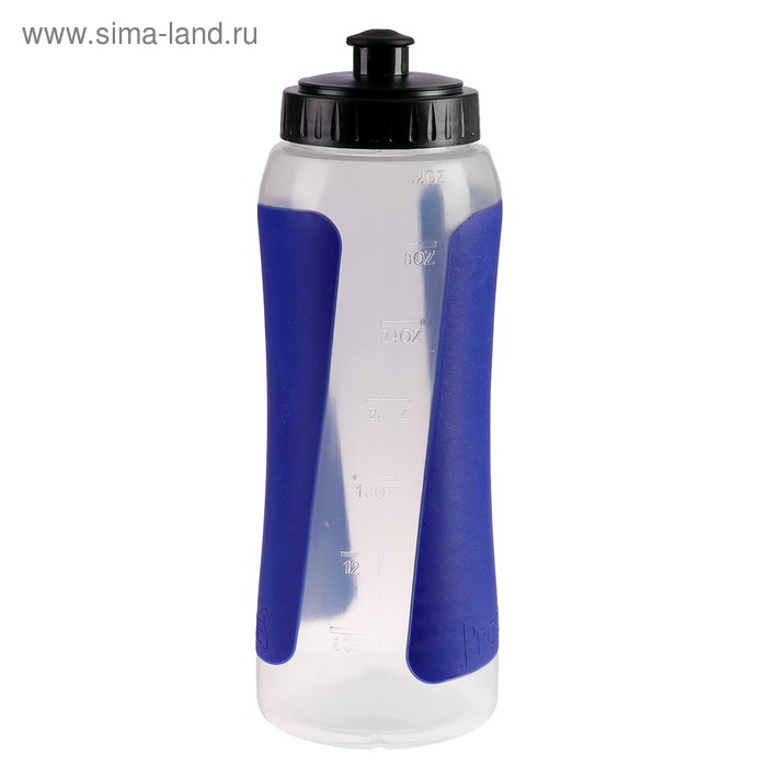 фото Бутылка для воды 900 мл, велосипедная, пластик pp, вставки синие, 8х23.5 см