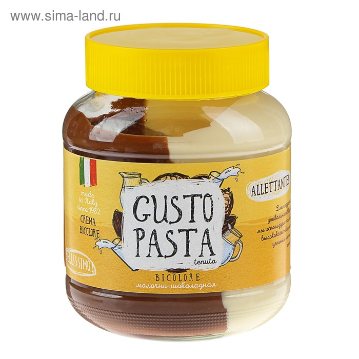 Шоколадно-молочная паста Gusto Pasta Bicolore, 350 гр
Шоколадно-молочная паста Gusto Pasta Bicolore, 350 гр