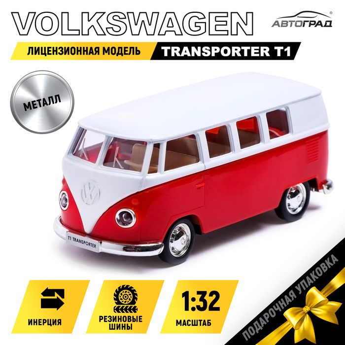 Машина металлическая VOLKSWAGEN TRANSPORTER T1, 1:32, открываются двери, инерция, цвет красный
Машина металлическая VOLKSWAGEN TRANSPORTER T1, 1:32, открываются двери, инерция, цвет красный