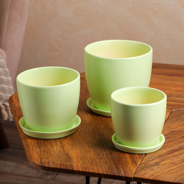 Набор горшков для цветов "Осень", 3 предмета, фисташка, 3/2/1 л
Набор горшков для цветов "Осень", 3 предмета, фисташка, 3/2/1 л