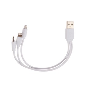 Кабель GAL, 3 в 1, micro USB/lighting/Type-C - USB, 1 А, 20 см, только для зарядки, белый
Кабель GAL, 3 в 1, micro USB/lighting/Type-C - USB, 1 А, 20 см, только для зарядки, белый