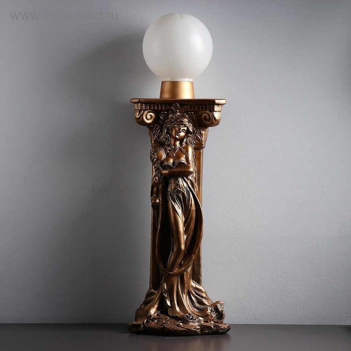 фото Лампа интерьерная "девушка у колонны" шар, бронза 90см хорошие сувениры