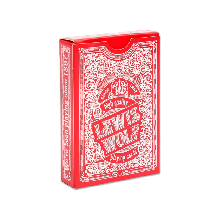 Игральные карты "Lewis Wolf" для покера, 54 шт. в колоде, красная рубашка, jumbo index
Игральные карты "Lewis Wolf" для покера, 54 шт. в колоде, красная рубашка, jumbo index