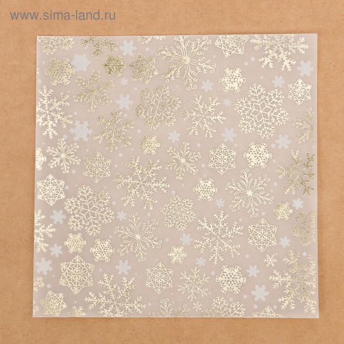 Калька декоративная c фольгированием «Снежинки», 15,5 х 15,5 см,
Калька декоративная c фольгированием «Снежинки», 15,5 х 15,5 см,