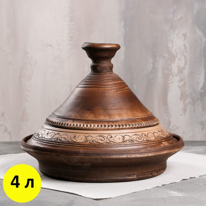 Тажин "Дворянский", 4 л, роспись ангобом
Тажин "Дворянский", 4 л, роспись ангобом