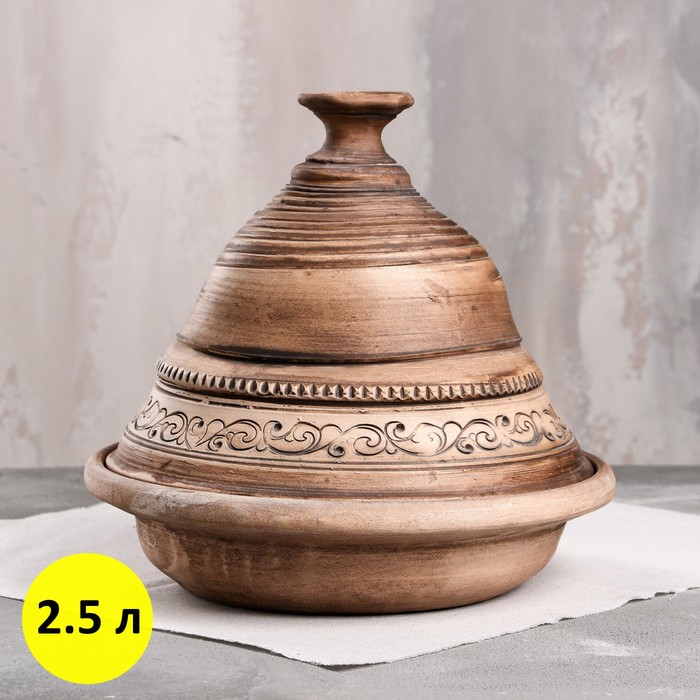 Тажин "Этно", роспись ангобом, красная глина, 2.5 л
Тажин "Этно", роспись ангобом, красная глина, 2.5 л