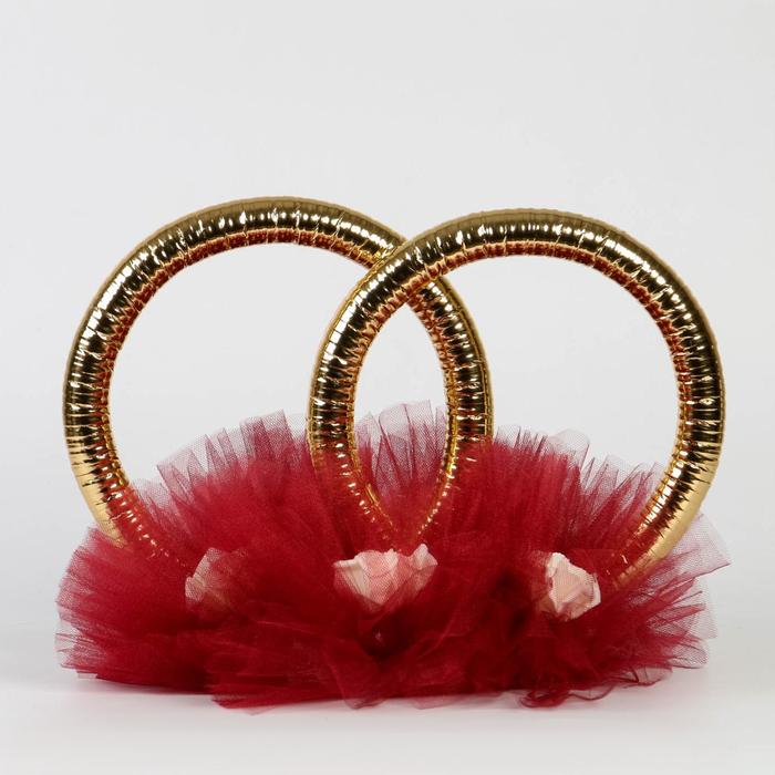 Кольца с фатином и латексным цветком, марсала
Кольца с фатином и латексным цветком, марсала