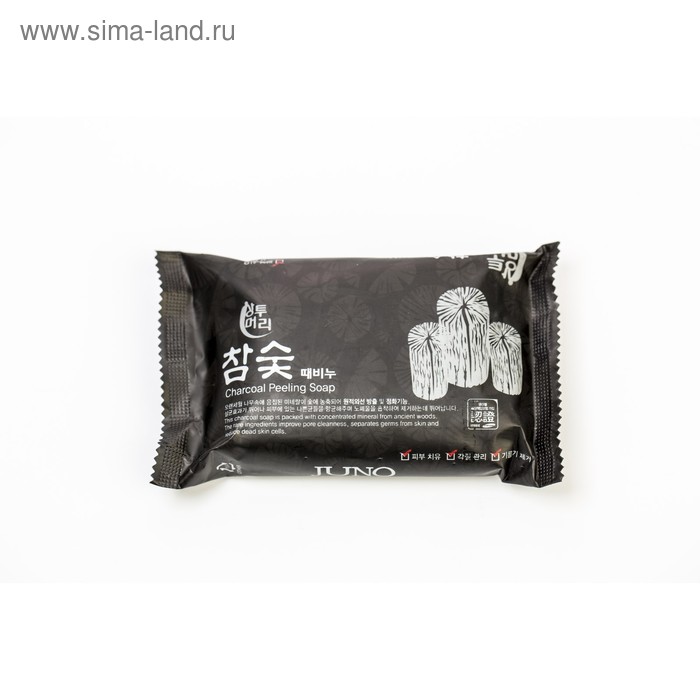 Мыло Juno «Отшелушивающее», с углём, 150 г 
Мыло Juno «Отшелушивающее», с углём, 150 г
