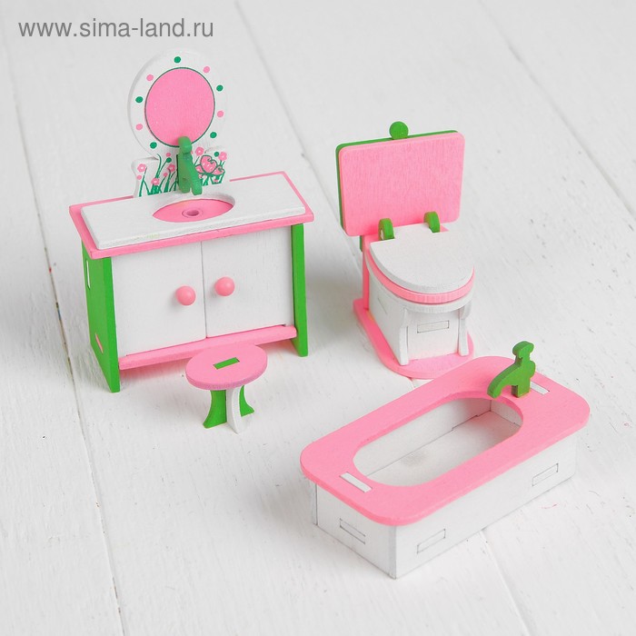 Мебель для кукол «Ванная с зеркалом»
Мебель для кукол «Ванная с зеркалом»