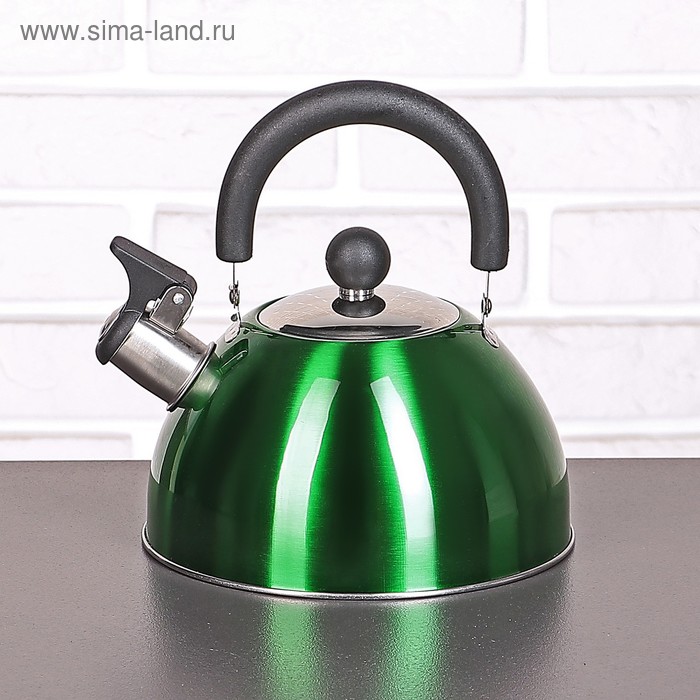 фото Чайник со свистком 2 л "грин. блеск", цвет зелёный