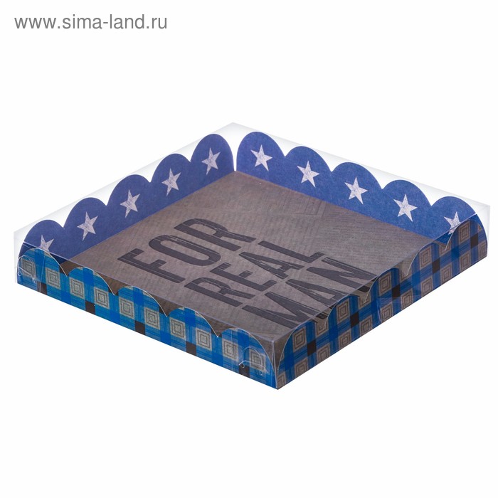 Коробка для печенья, кондитерская упаковка с PVC крышкой, For real man, 18 х 18 х 3 см
Коробка для печенья, кондитерская упаковка с PVC крышкой, For real man, 18 х 18 х 3 см