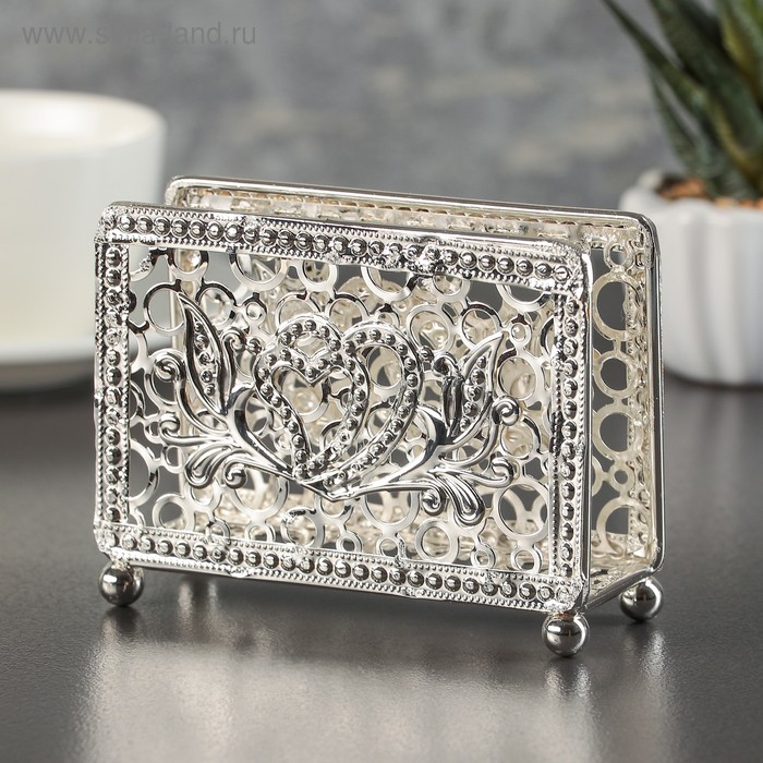 Салфетница «Богема», 11×4×8,5, цвет серебряный
Салфетница «Богема», 11×4×8,5, цвет серебряный