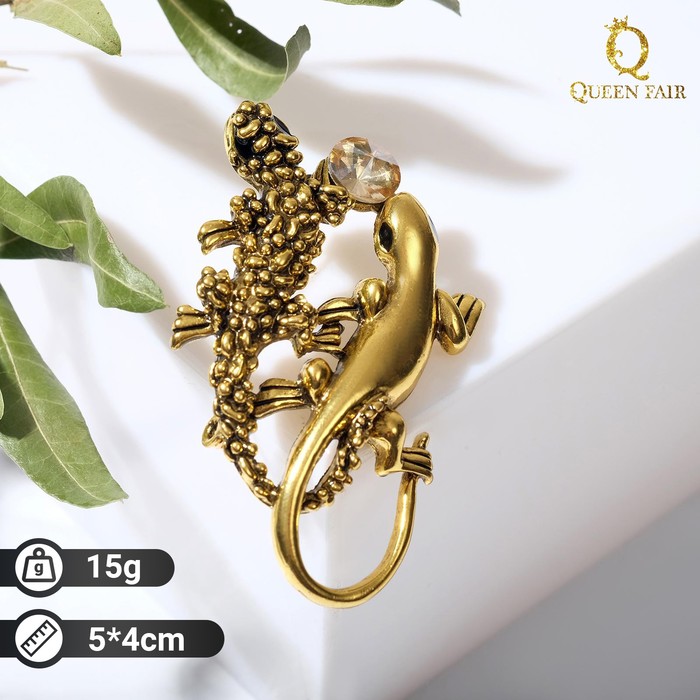 Брошь со стразами "Ящерки" дуэт, цвет белый в бронзе
Брошь со стразами "Ящерки" дуэт, цвет белый в бронзе