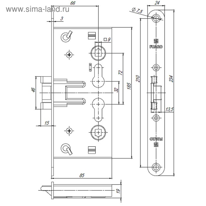 фото Замок для противопожарных дверей fl-0432 fuaro