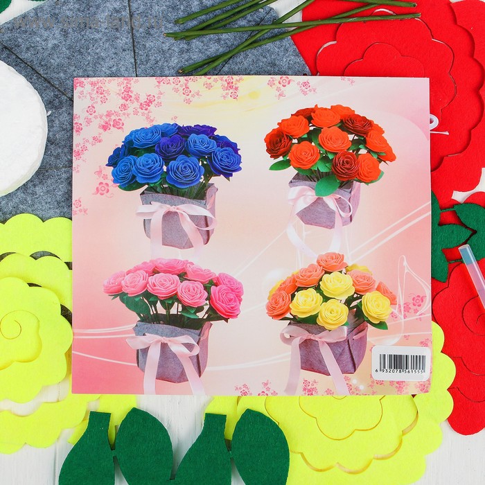 Набор для создания букета из фетра «Розы», цвет розовые и жёлтые, 4 цветка
Набор для создания букета из фетра «Розы», цвет розовые и жёлтые, 4 цветка