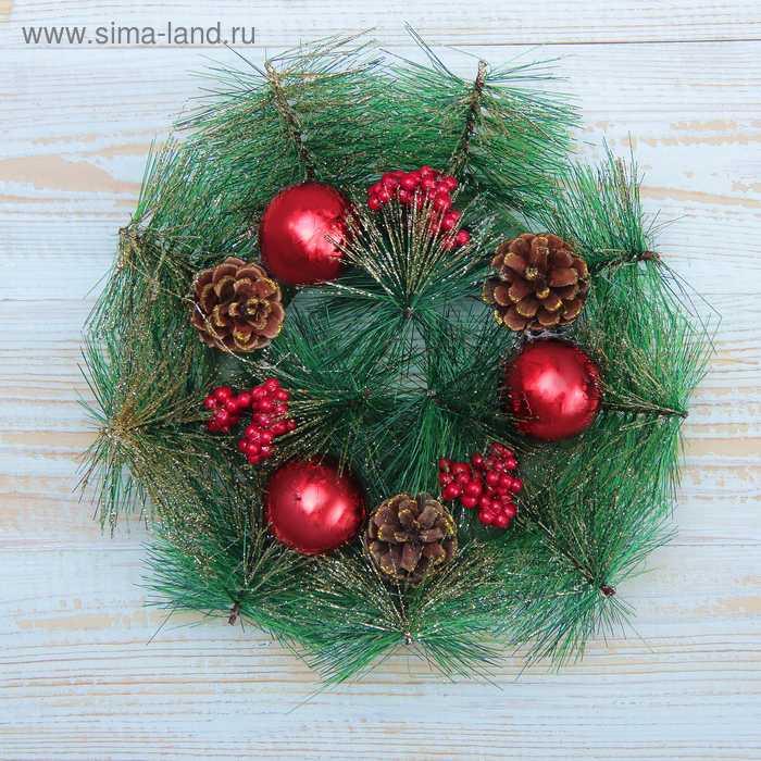 Венок новогодний d-22 см "Золотые шишки"
Венок новогодний d-22 см "Золотые шишки"