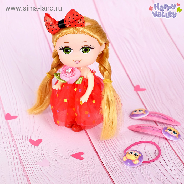 фото Кукла «лола» с заколками и резинкой, микс happy valley