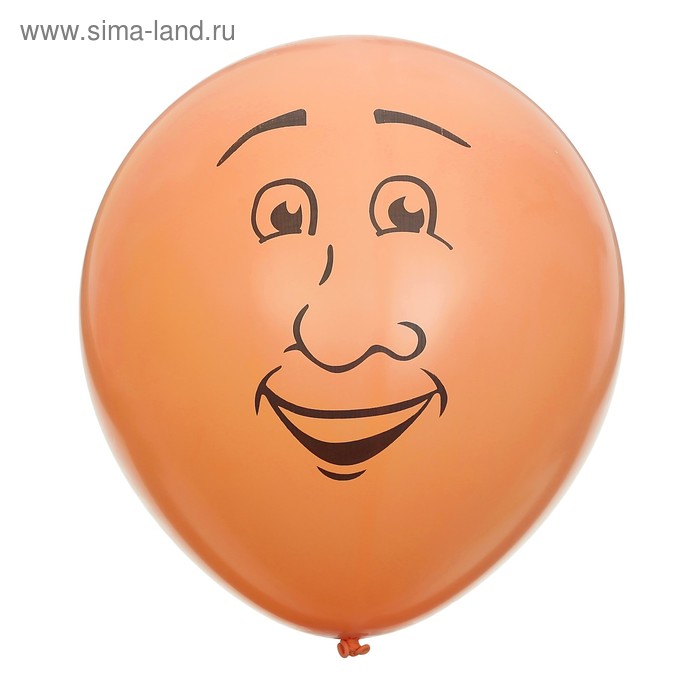 Шар латексный 17" "Лицо мужское", 1 шт., цвет бежевый