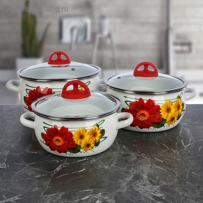 Набор кастрюль «Александра», 3 предмета: 2 л, 3 л, 4 л, стеклянные крышки
Набор кастрюль «Александра», 3 предмета: 2 л, 3 л, 4 л, стеклянные крышки