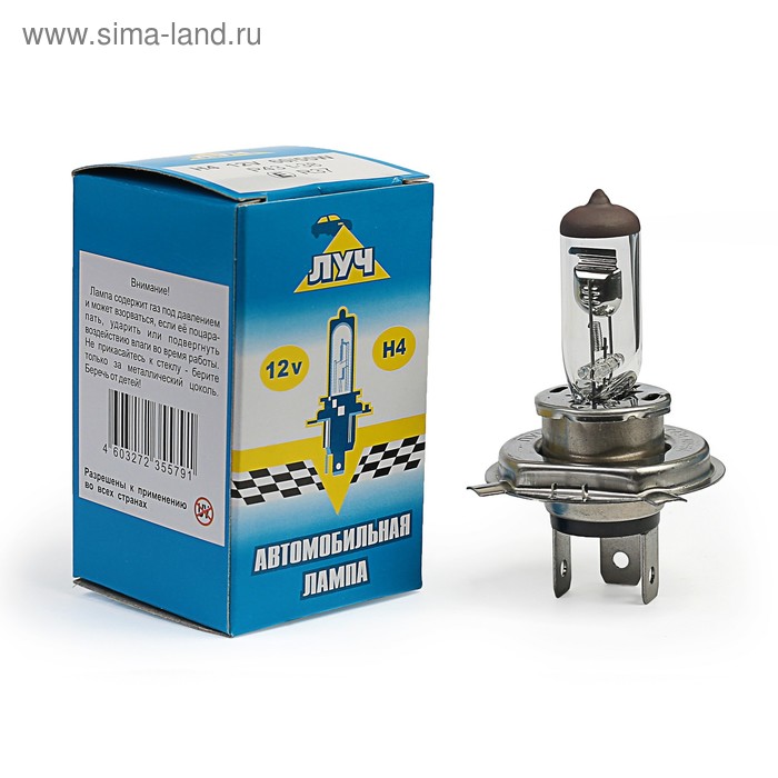 Лампа автомобильная Луч, H4.12 В, 60/55 Вт, P43t
Лампа автомобильная Луч, H4.12 В, 60/55 Вт, P43t