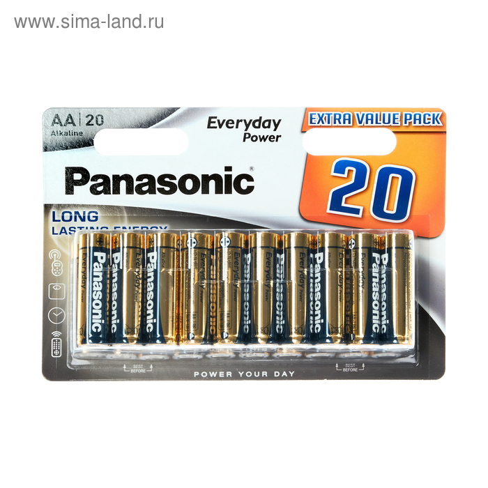Батарейка алкалиновая Panasonic Everyday Power, AA, LR6-20BL, 1.5В, блистер, 20 шт.
Батарейка алкалиновая Panasonic Everyday Power, AA, LR6-20BL, 1.5В, блистер, 20 шт.