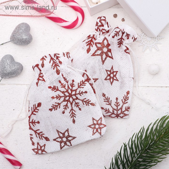Мешочек новогодний "Лён" снежинки, 10*12см, цвет бело-красный
Мешочек новогодний "Лён" снежинки, 10*12см, цвет бело-красный