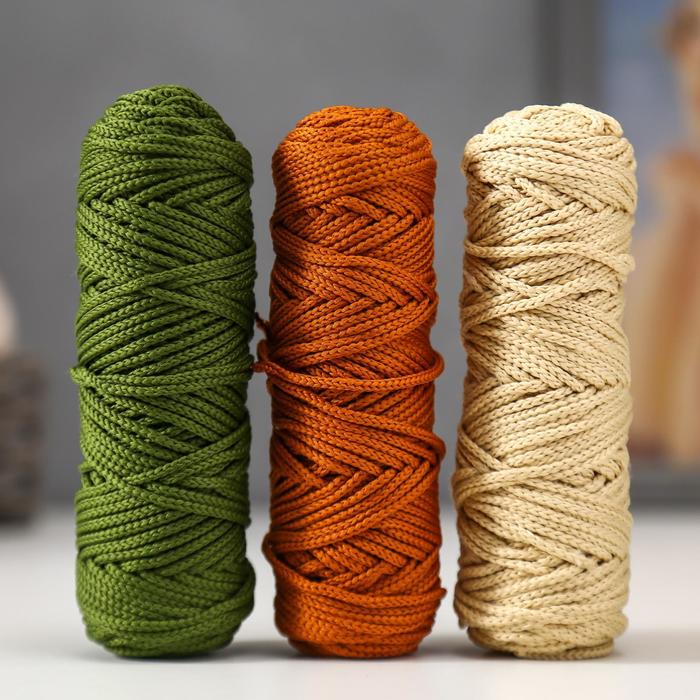 Шнур для вязания полиэфирный 3мм, 50м/100гр, набор 3шт (Комплект 2) МИКС
Шнур для вязания полиэфирный 3мм, 50м/100гр, набор 3шт (Комплект 2) МИКС