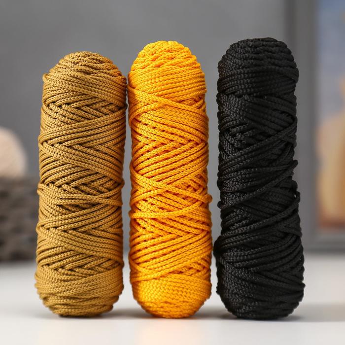 Шнур для вязания полиэфирный 3мм, 50м/100гр, набор 3шт (Комплект 4)
Шнур для вязания полиэфирный 3мм, 50м/100гр, набор 3шт (Комплект 4)