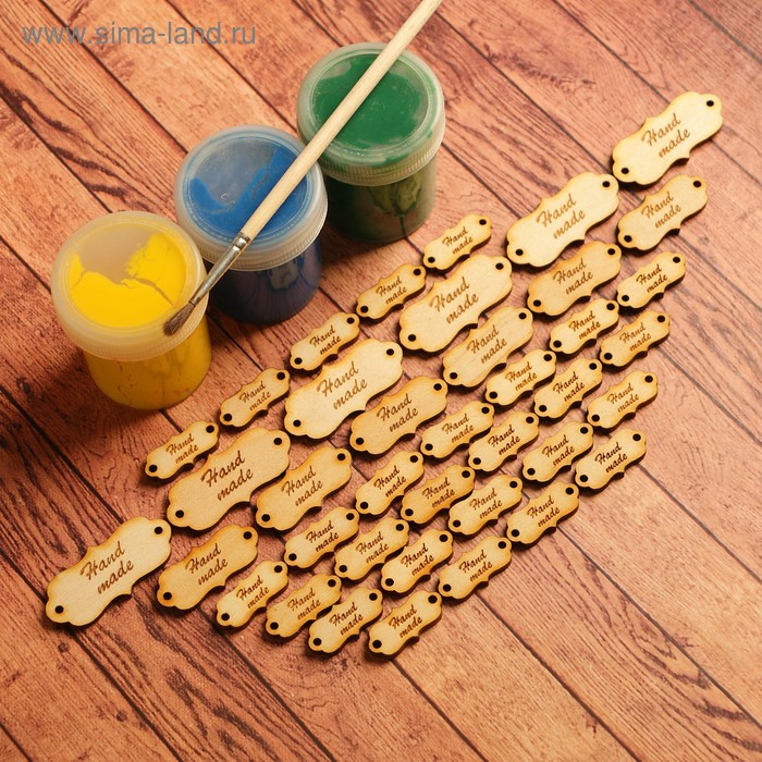 Набор бирок «Hand made», 6 шт-4,3×2 см, 6 шт-3,4×1,5 см, 27 шт-2,5×1,1 см 
Набор бирок «Hand made», 6 шт-4,3×2 см, 6 шт-3,4×1,5 см, 27 шт-2,5×1,1 см