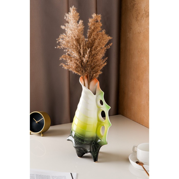 Ваза керамическая "Ракушка", настольная, темно-зеленая, 36 см
Ваза керамическая "Ракушка", настольная, темно-зеленая, 36 см