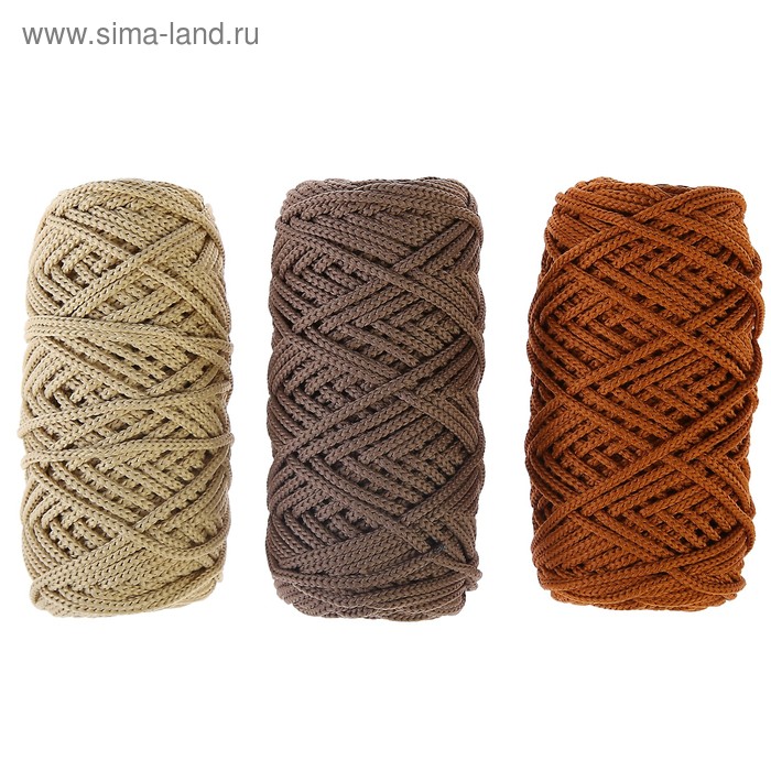 Шнур для вязания полиэфирный 3мм, 50м/100гр, набор 3шт (Комплект 9)
Шнур для вязания полиэфирный 3мм, 50м/100гр, набор 3шт (Комплект 9)