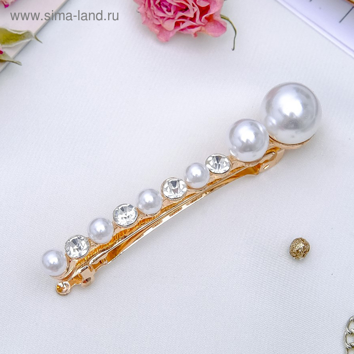 Заколка-автомат для волос "Жемчужина" 7 см, стразы, жемчужины
Заколка-автомат для волос "Жемчужина" 7 см, стразы, жемчужины