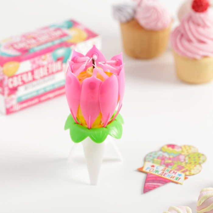 Свеча цветок в торт музыкальная, розовая
Свеча цветок в торт музыкальная, розовая