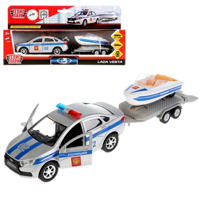 Машина металл «Lada Vesta. Полиция», с лодкой, 12 см, открывающиеся двери, инерционная
Машина металл «Lada Vesta. Полиция», с лодкой, 12 см, открывающиеся двери, инерционная