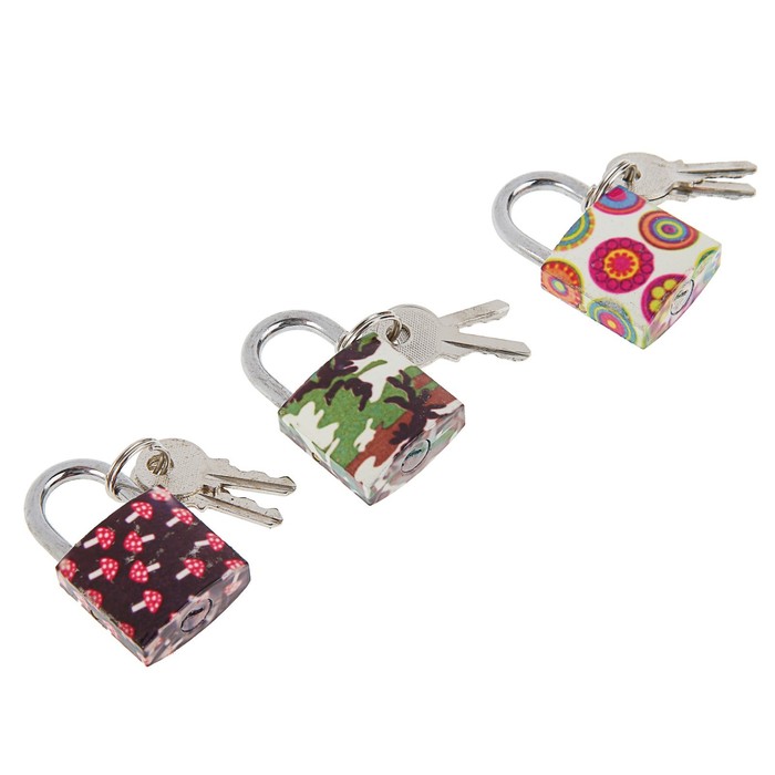 фото Замок навесной, 25х42 мм, микс тундра