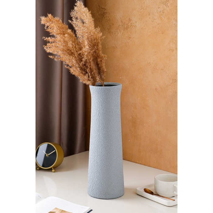 Ваза керамическая "Элита", настольная, шёлк, серая, 40 см
Ваза керамическая "Элита", настольная, шёлк, серая, 40 см