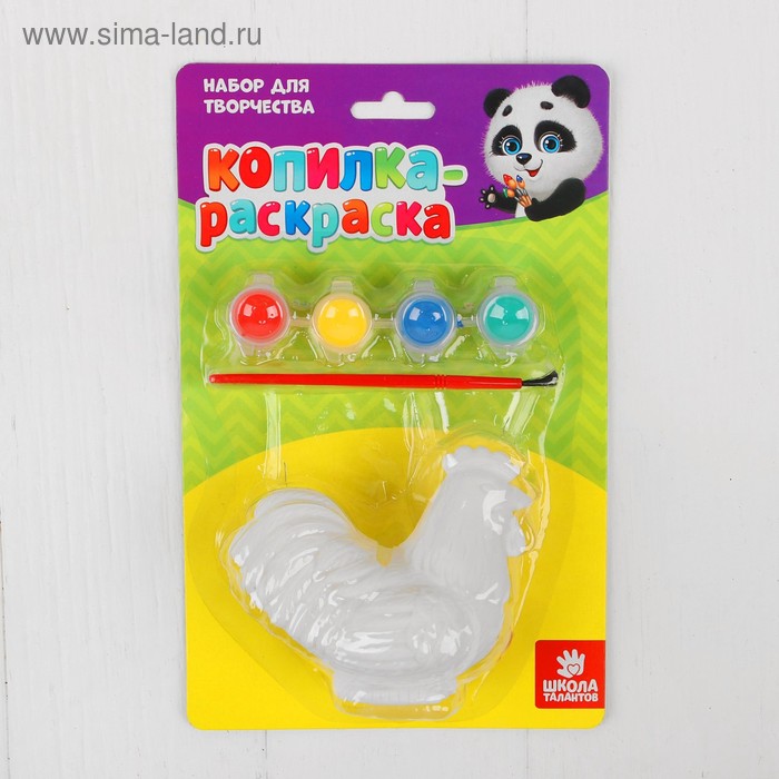 Роспись ПВХ фигурки-копилки «Петушок» + 4 цвета красок по 2 г, кисть
Роспись ПВХ фигурки-копилки «Петушок» + 4 цвета красок по 2 г, кисть