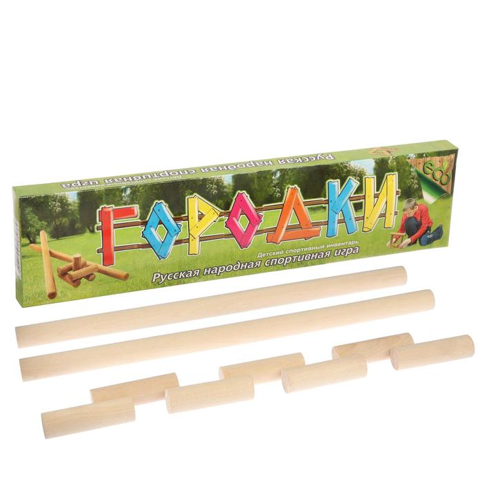 Игра "Городки", биты 2 шт 49х2.5 см, городки 10 шт 9х2.5 см
Игра "Городки", биты 2 шт 49х2.5 см, городки 10 шт 9х2.5 см