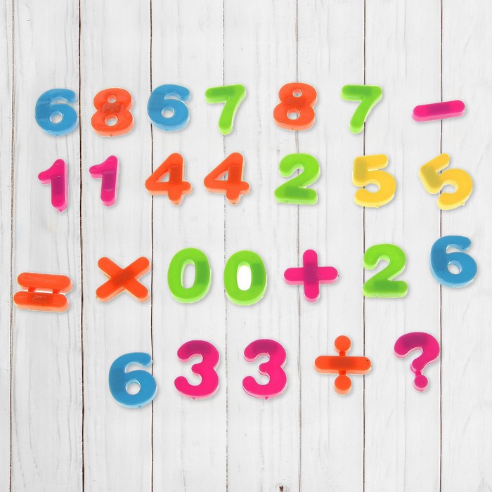 Цифры и знаки магнитные, 26 деталей
Цифры и знаки магнитные, 26 деталей