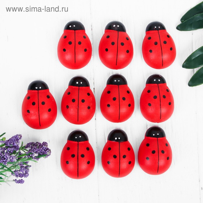Набор магнитов «Божья коровка», 10 шт., красный 
Набор магнитов «Божья коровка», 10 шт., красный