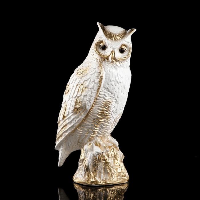 Копилка "Филин на пне", лак, бело-золотистая, гипс, 48 см 
Копилка "Филин на пне", лак, бело-золотистая, гипс, 48 см
