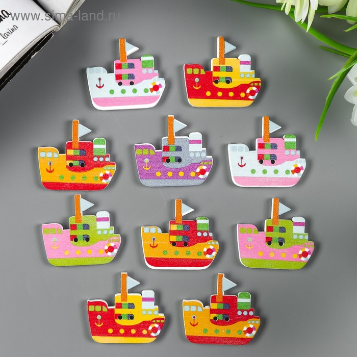 Набор пуговиц декоративных дерево "Пароход" набор 10 шт МИКС 3х2,7 см 
Набор пуговиц декоративных дерево "Пароход" набор 10 шт МИКС 3х2,7 см